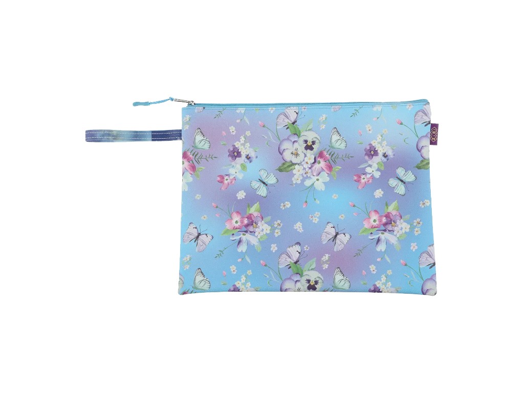 Папка текстильна А4 з блискавкою та ручкою Метелик, 1 відділення