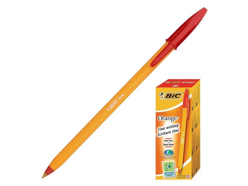Ручка Orange, красная, со штрих-кодом на штуку, BIC bc8099241