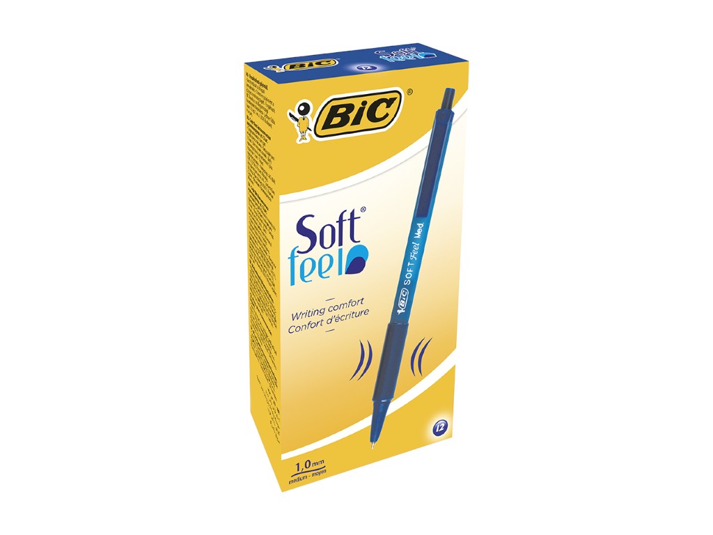 Ручка шариковая BIC Soft Clic Grip синяя, автоматическая, 0.8 мм