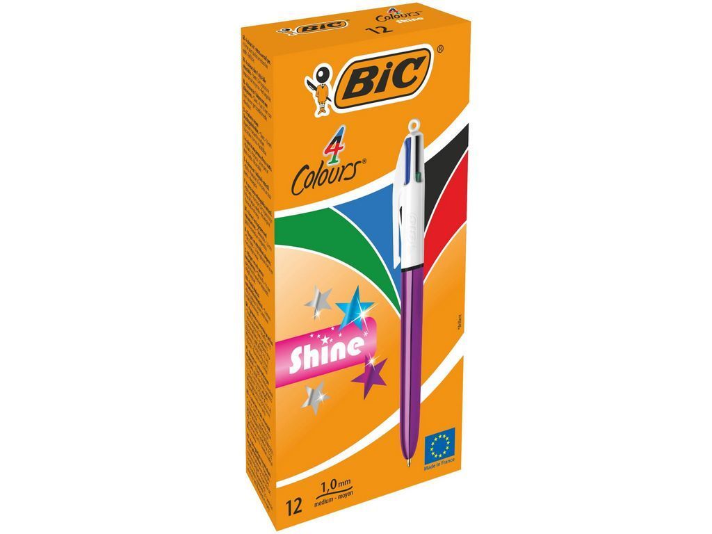 Ручка 4в1 Цвета Шайн Фиолетовая, BIC bc982876