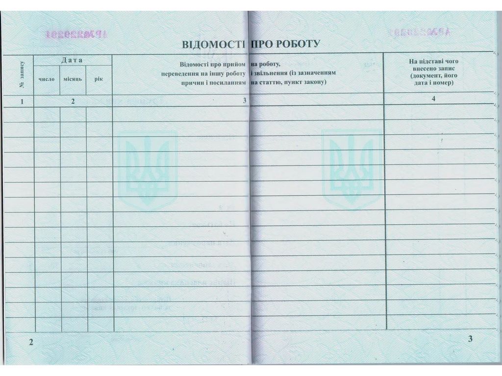 Трудова книжка, Белый тигр bt.000007844