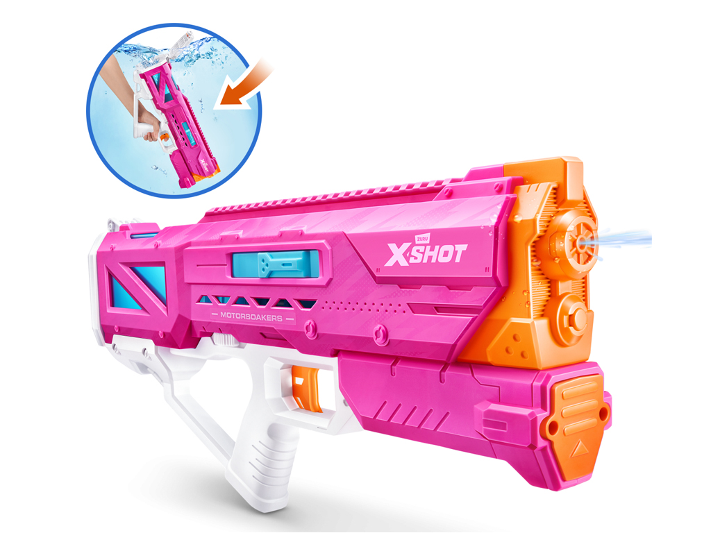 Водный бластер игрушечный X-Shot, Fast Fill Small Motor Soaker, розовый, Zuru 118174