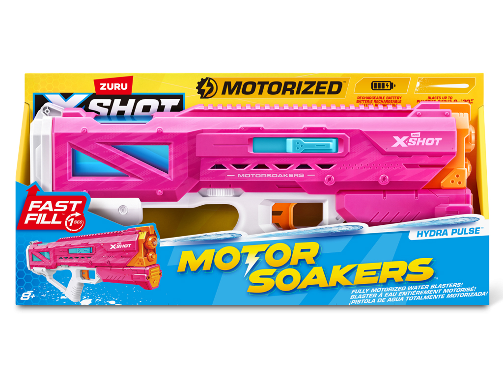 Водный бластер игрушечный X-Shot, Fast Fill Small Motor Soaker, розовый, Zuru 118174
