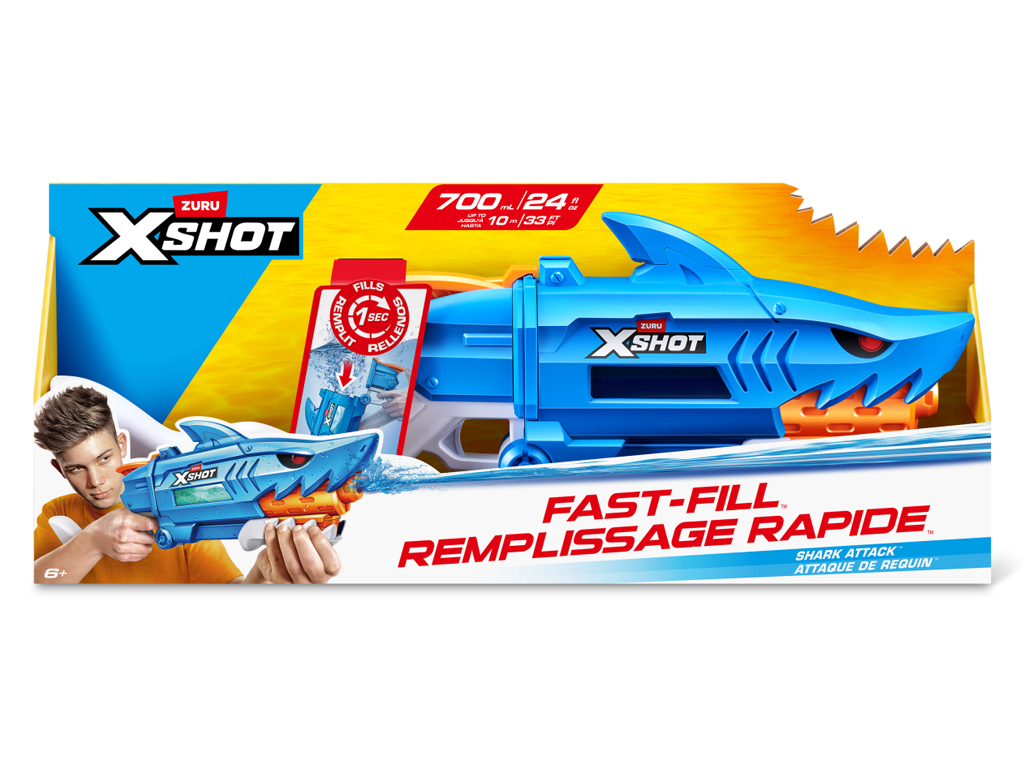 Водный бластер игрушечный X-Shot, Fast Fill Shark, Zuru 118195