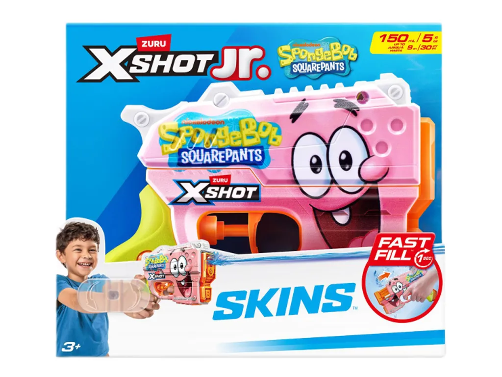 Водный бластер игрушечный X-Shot, Fast Fill Spongebob PINK, Zuru 118199B