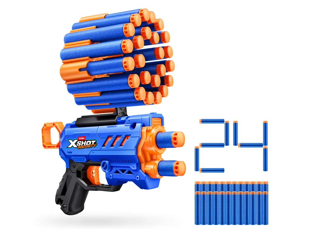 Быстрострельный игрушечный бластер X-Shot, Insanity Micro, 24 патрона, Zuru 36795R