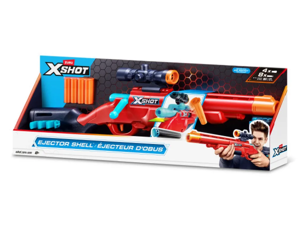 Быстрострельный бластер игрушечный X-Shot, Excel-S1 Bolt Action, 8 патронов, Zuru 36875R
