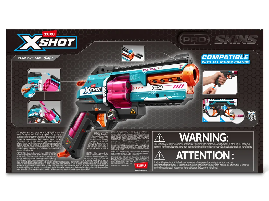 Быстрострельный бластер игрушечный X-Shot, Skins Pro Series Break Barrel, 20 патронов, Zuru 36906R