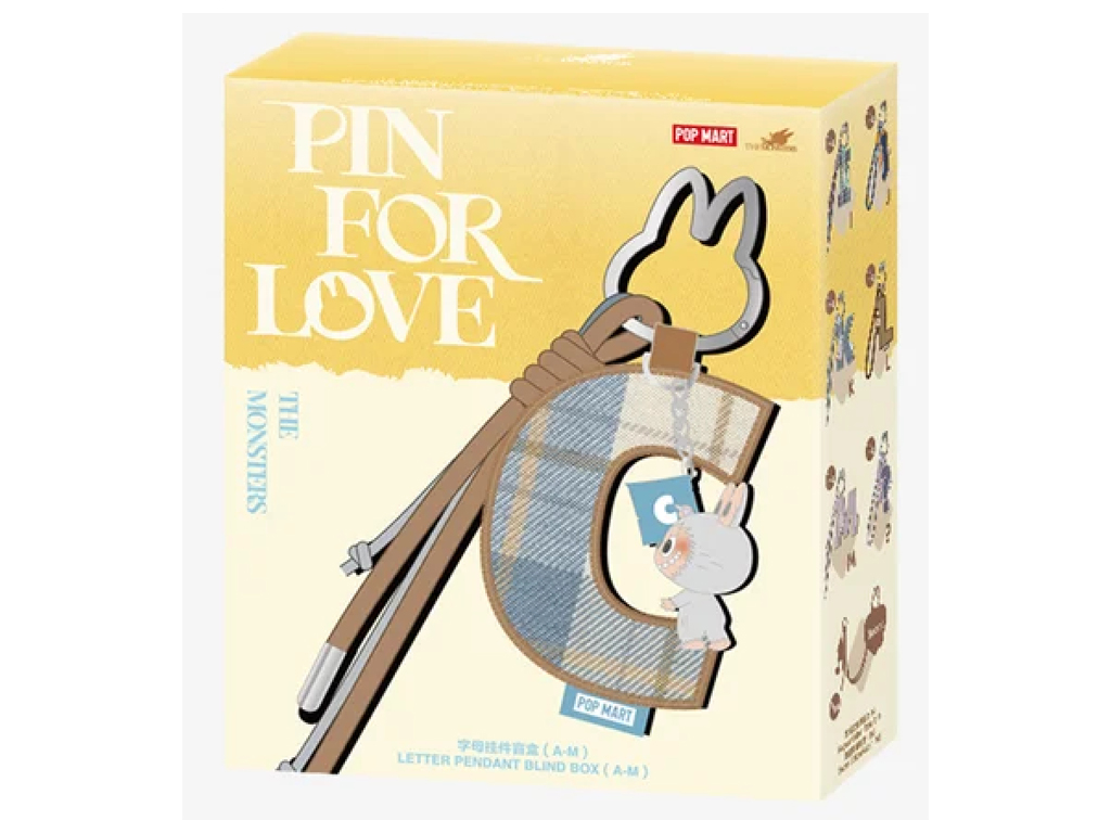 Коллекционный брелок-сюрприз THE MONSTERS, Серия Pin for Love, Letter, AM, Pop Mart MPFL-02