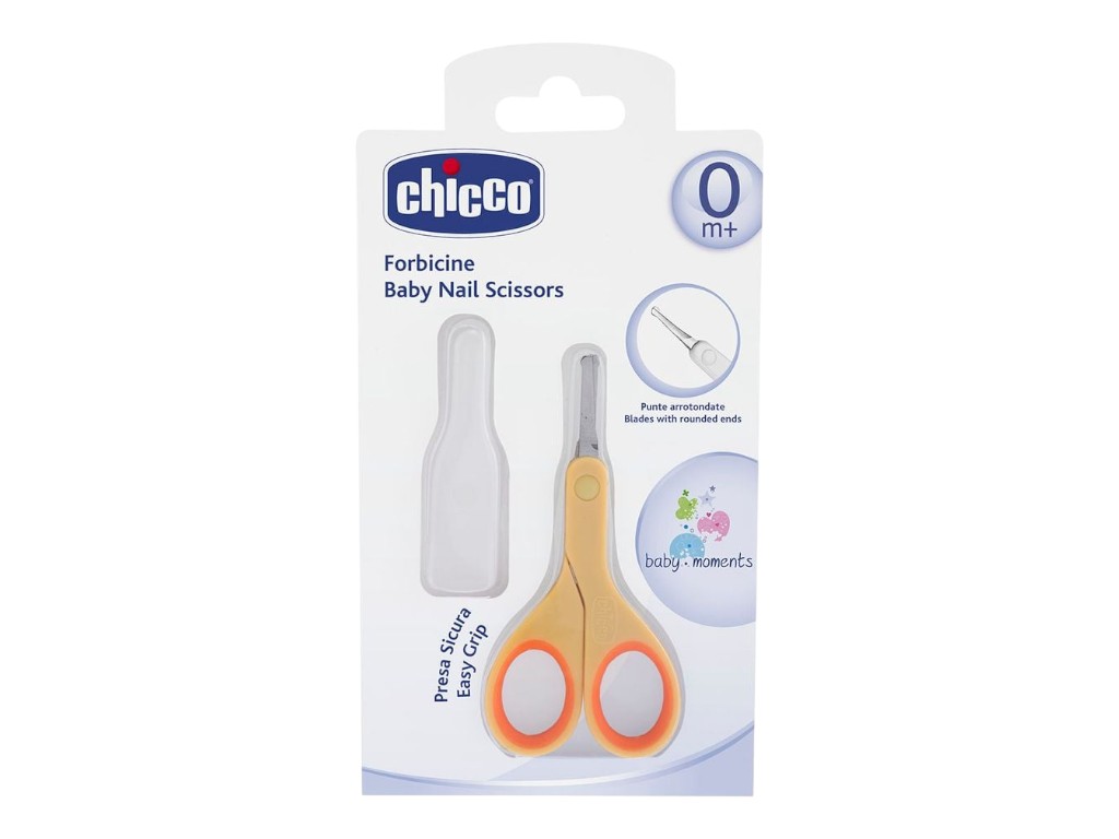 Ножницы детские с колпачком оранжевые, Chicco