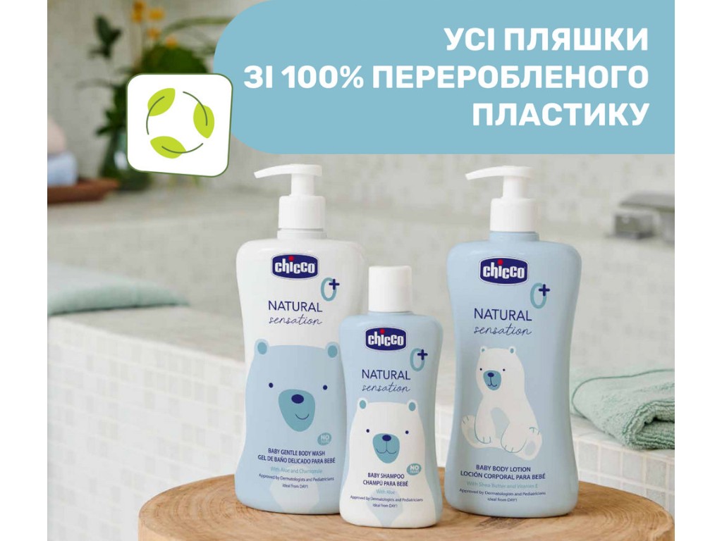 Нежный гель для купания с алоэ и ромашкой Natural Sensation Без слез, Chicco 11529,00