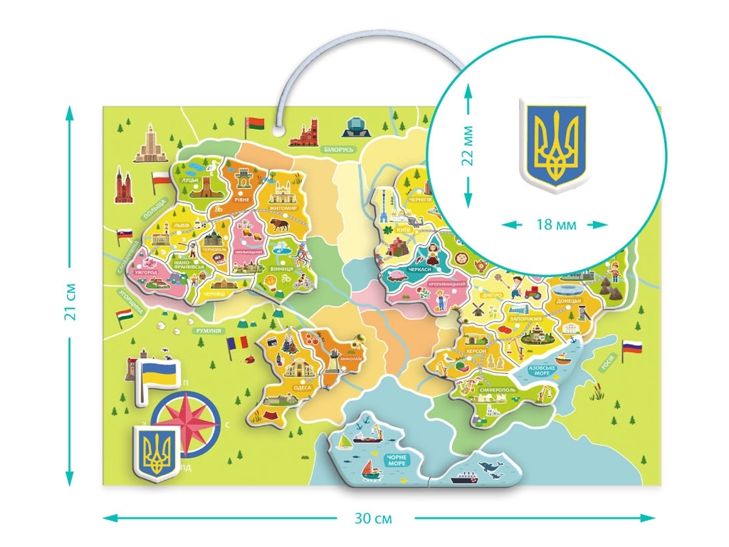 Магнитная карта Украины, DoDo 200268