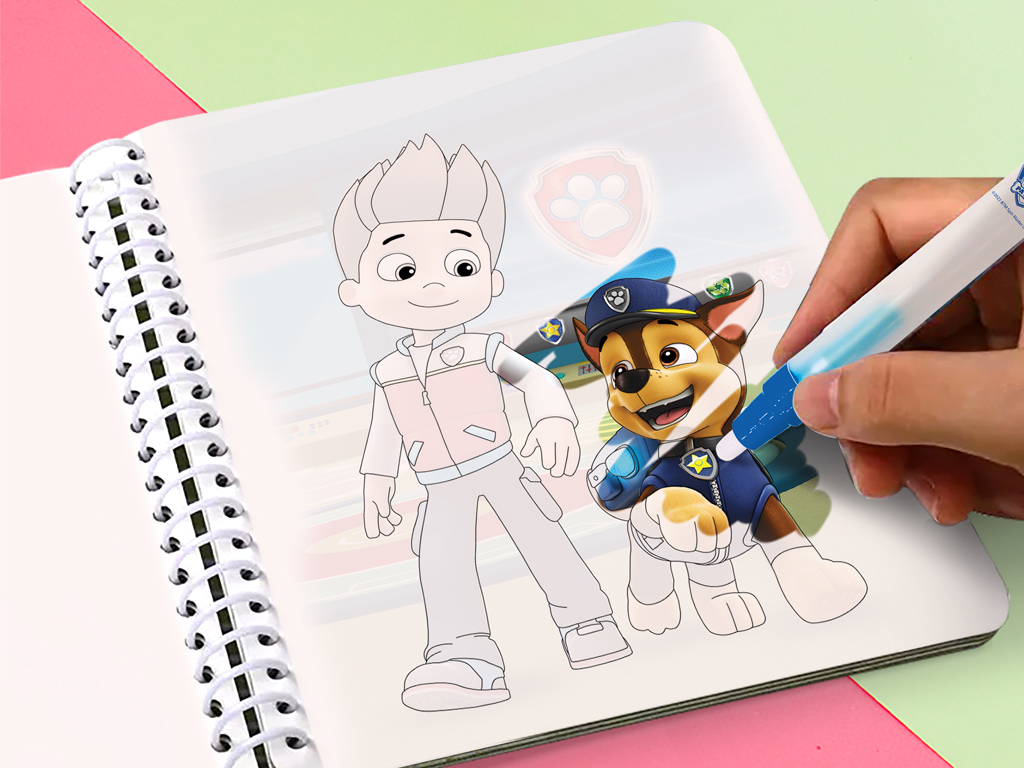 Набір водних розмальовок "Paw Patrol", книжка-розмальовка 8 стор., маркер, вік 3+, Dodo