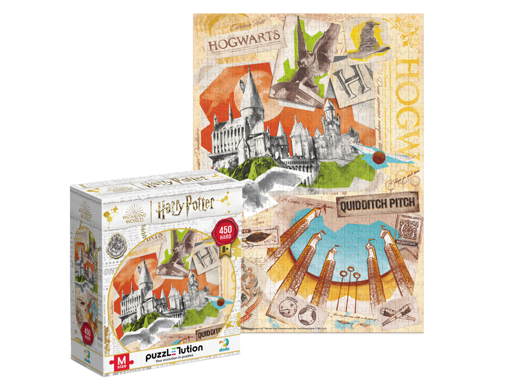 Пазл Harry Potter, Школа Хогвартс и поле для Квиддича, 450 элементов, DoDo