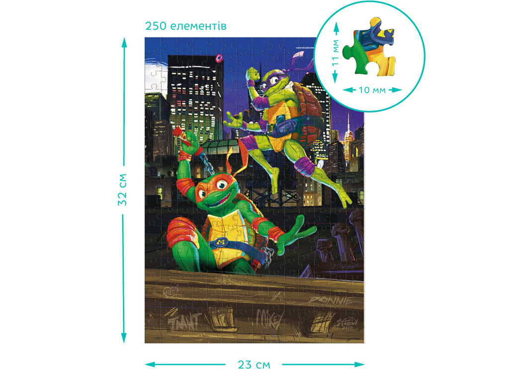 Пазл Medium-S TMNT, Донателло и Микеланджело, 250 элементов, DoDo 200529