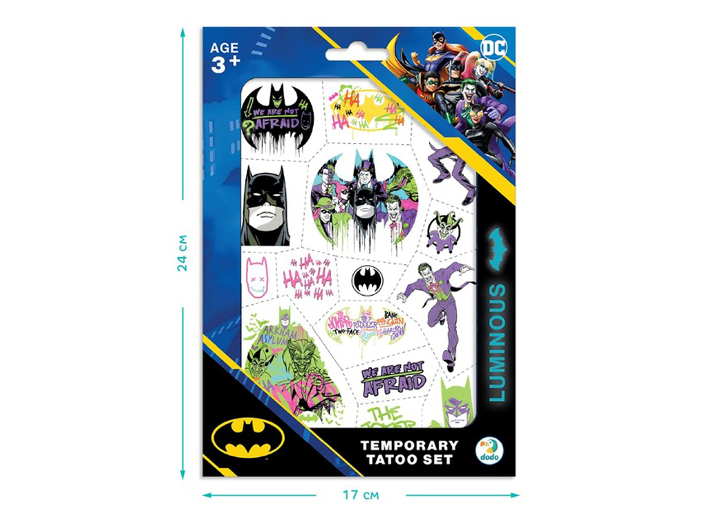 Набор наклеек на тело Герои Готем Batman, 20 см, временные татуировки, Dodo