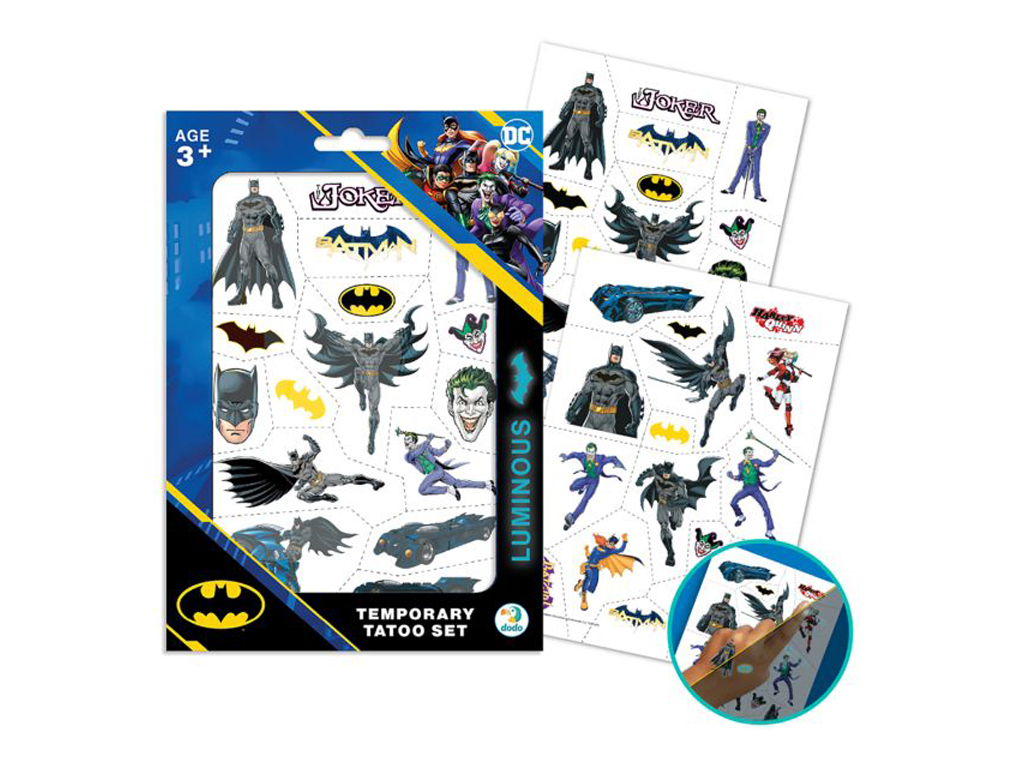 Набор наклеек на тело Герои Готем Batman, 20 см, временные татуировки, Dodo