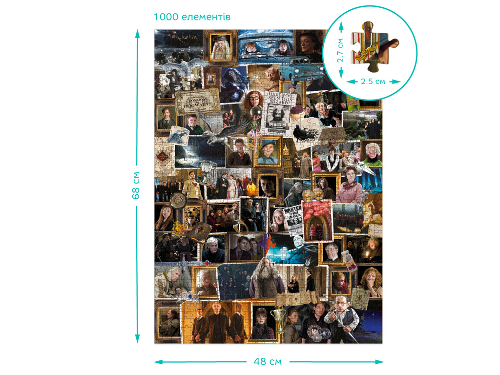 Пазл Medium-XL Harry Potter Відомі моменти та постаті, 1000 елементів, DoDo