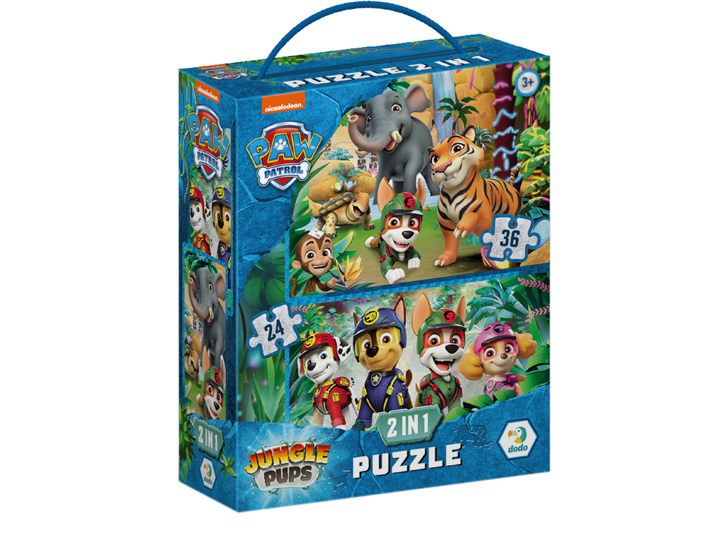 Пазл Paw Patrol Пригоди у Джунглях 2в1, 24-36 елементів, DoDo 200572