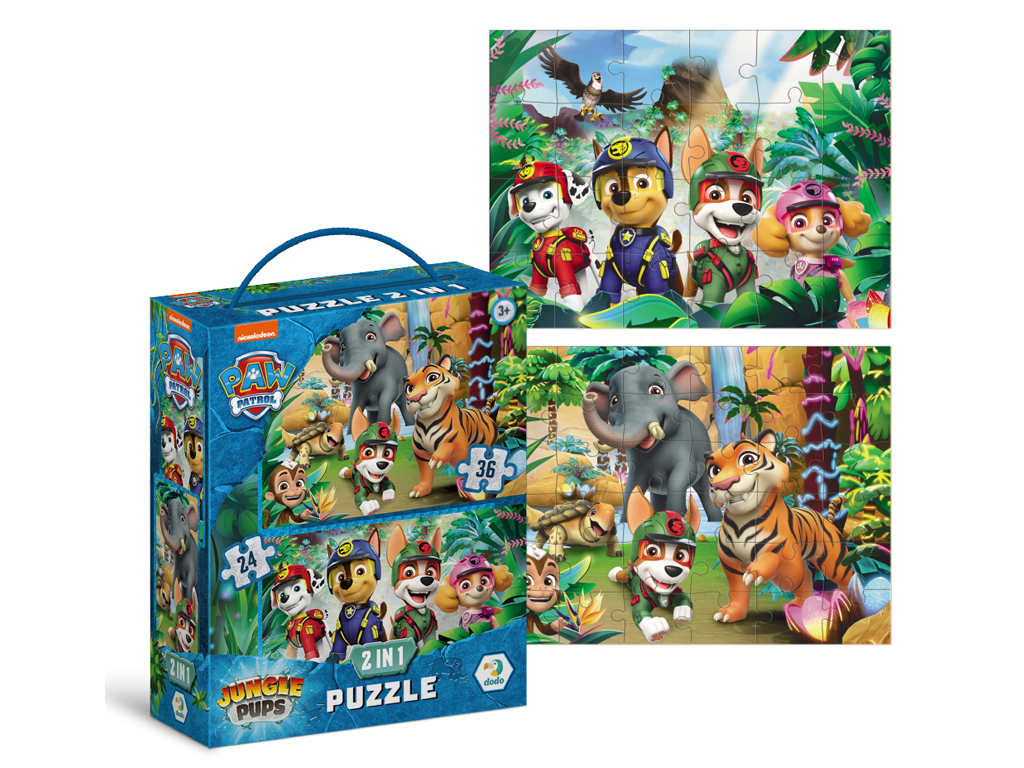 Пазл Paw Patrol Пригоди у Джунглях 2в1, 24-36 елементів, DoDo 200572