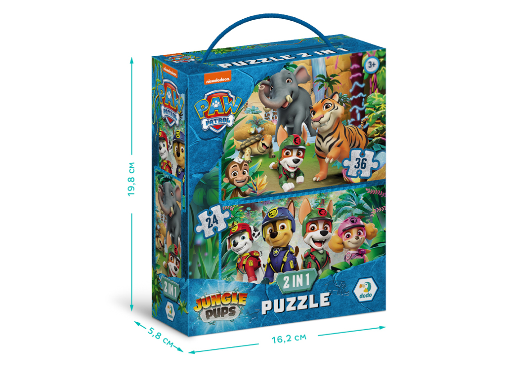 Пазл Paw Patrol Пригоди у Джунглях 2в1, 24-36 елементів, DoDo 200572