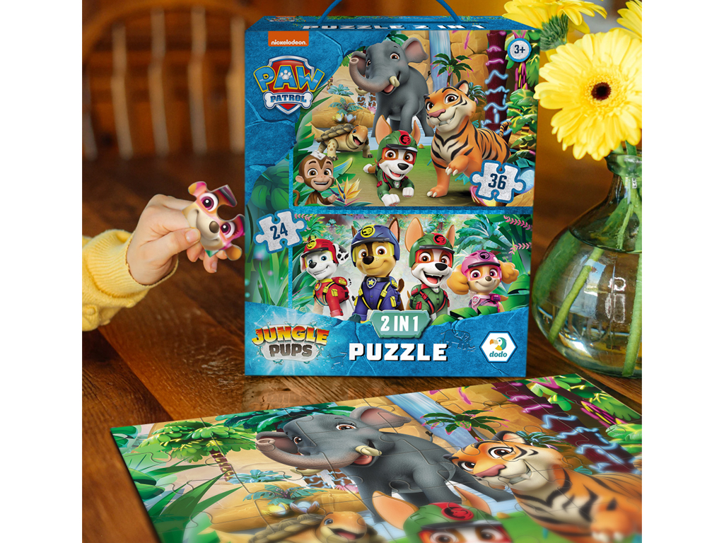 Пазл Paw Patrol Пригоди у Джунглях 2в1, 24-36 елементів, DoDo 200572