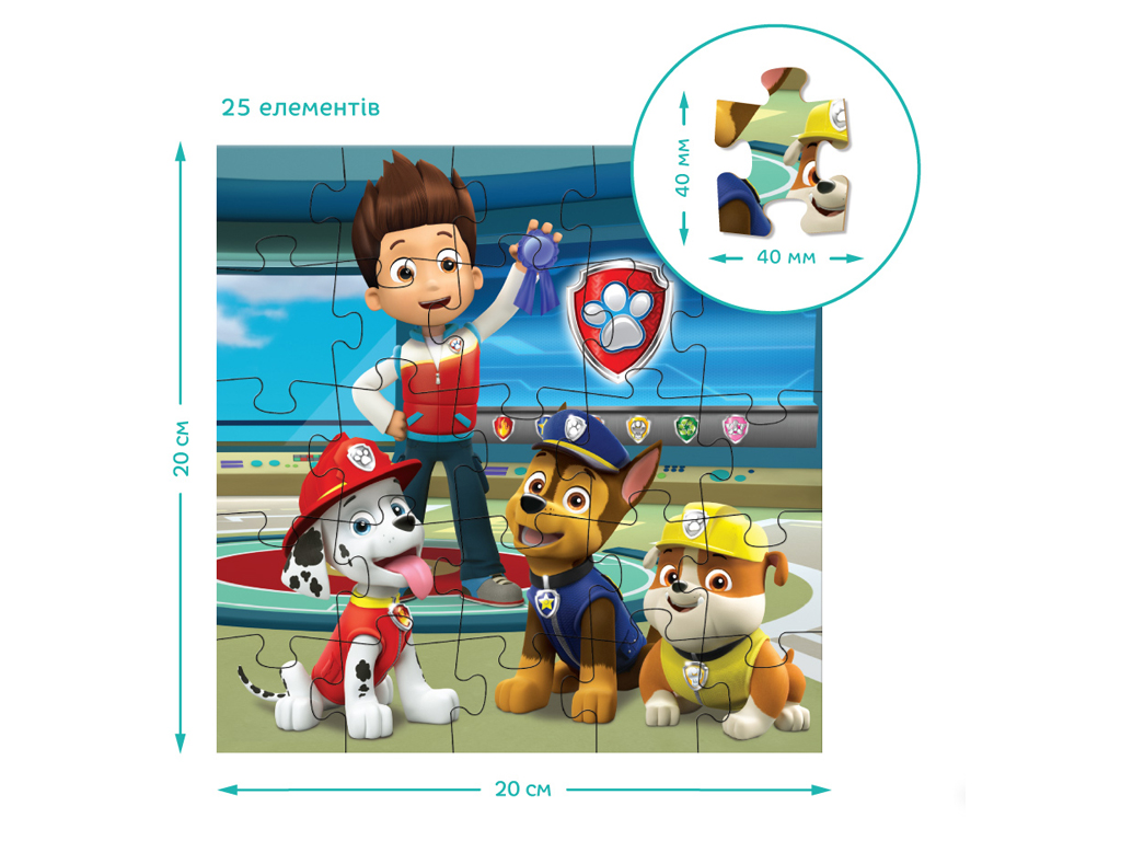 Пазл Paw Patrol Готовые к работе 3в1, 25-36 элементов, DoDo 200579