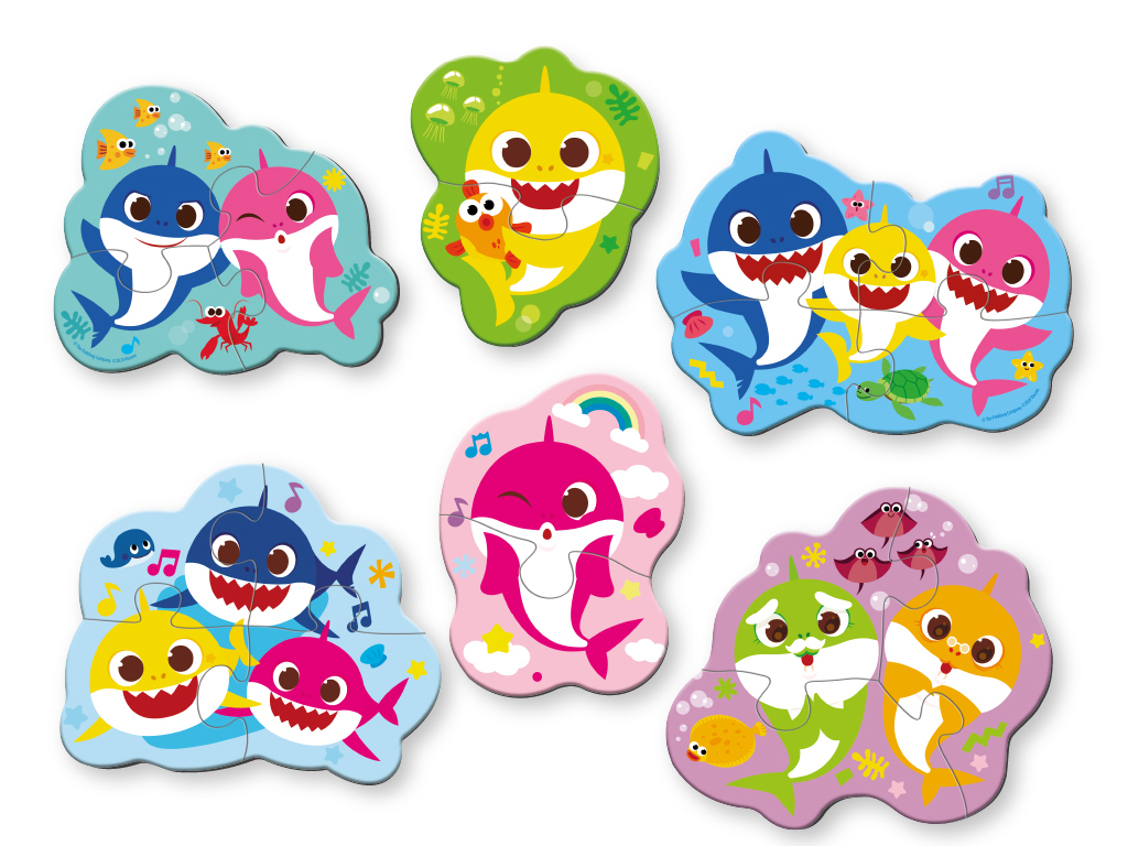 Пазлы детские Baby Shark, 12 см, 2-3-4 элемента, DoDo