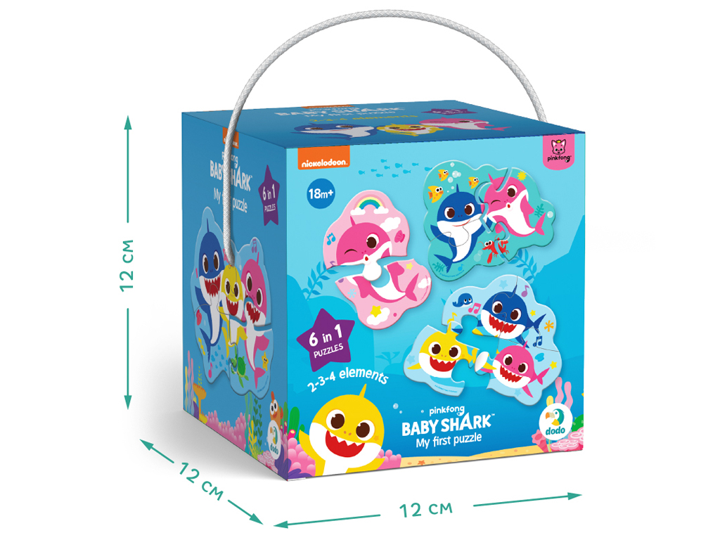 Пазлы детские Baby Shark, 12 см, 2-3-4 элемента, DoDo
