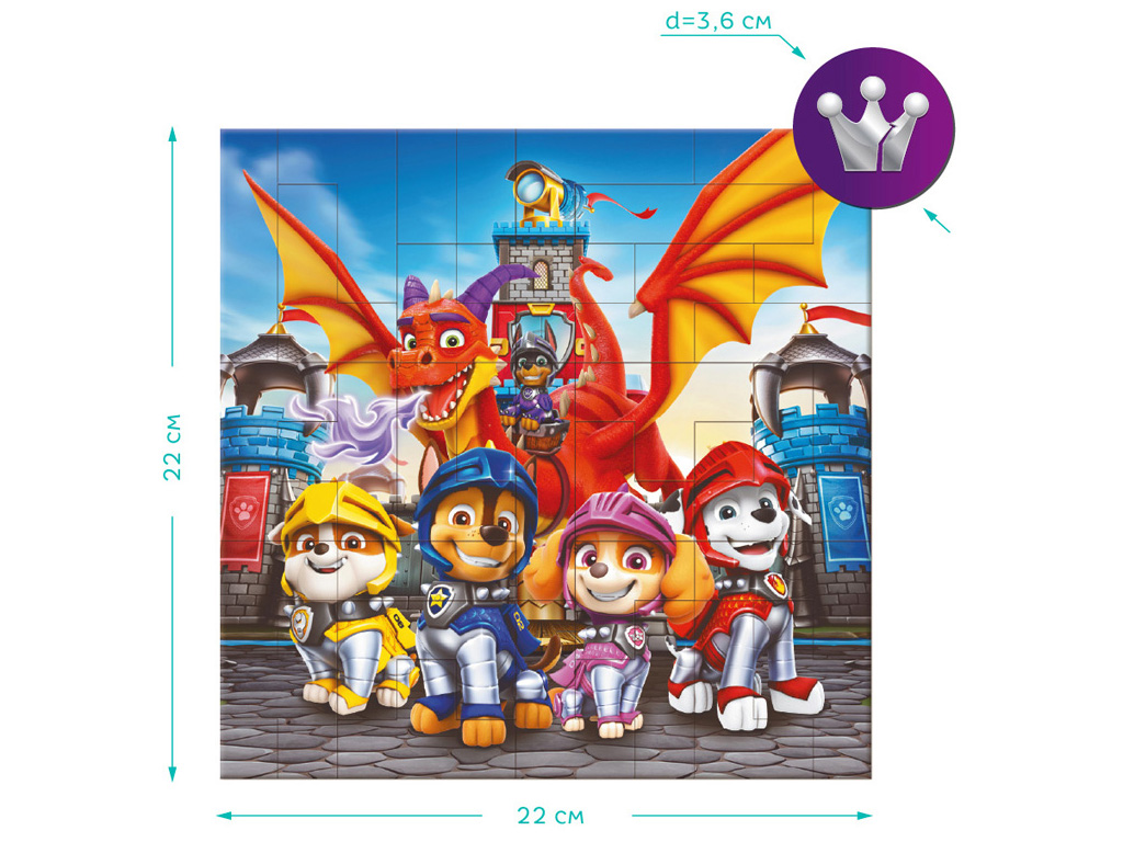 Магнитный пазл "Paw Patrol, Рыцари", 40 элементов, DoDo