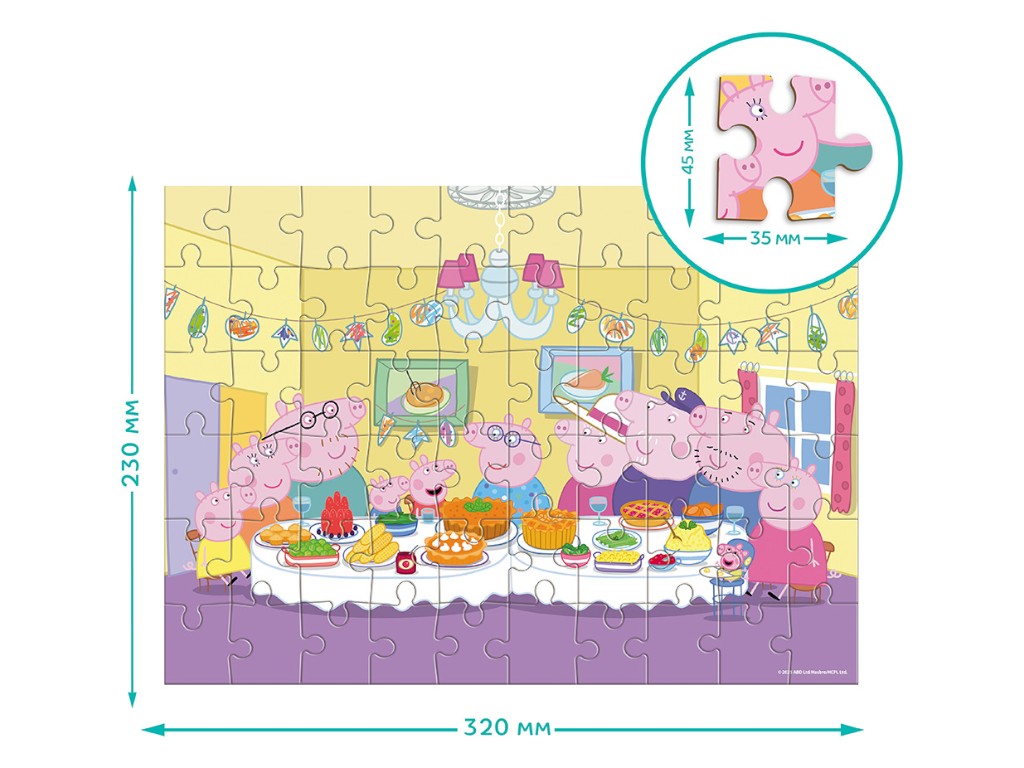 Пазл на 60 элементов Peppa Pig. Семья вместе, DoDo 200681