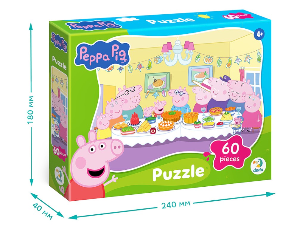 Пазл на 60 элементов Peppa Pig. Семья вместе, DoDo 200681