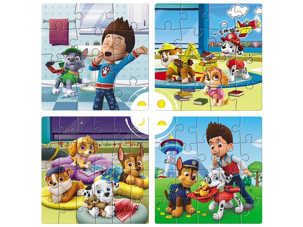 Пазл 4 в 1 Paw Patrol Распорядок дня, 12/16/20/24 элемента