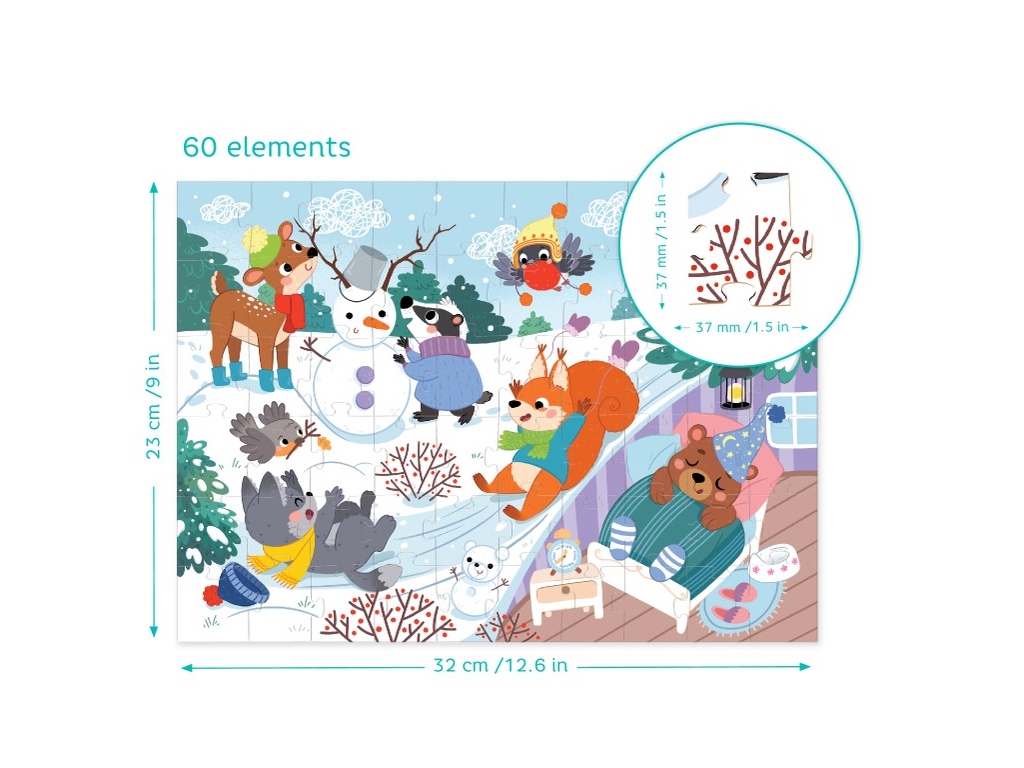 Пазл Зимние животные, 60 элементов, DoDo