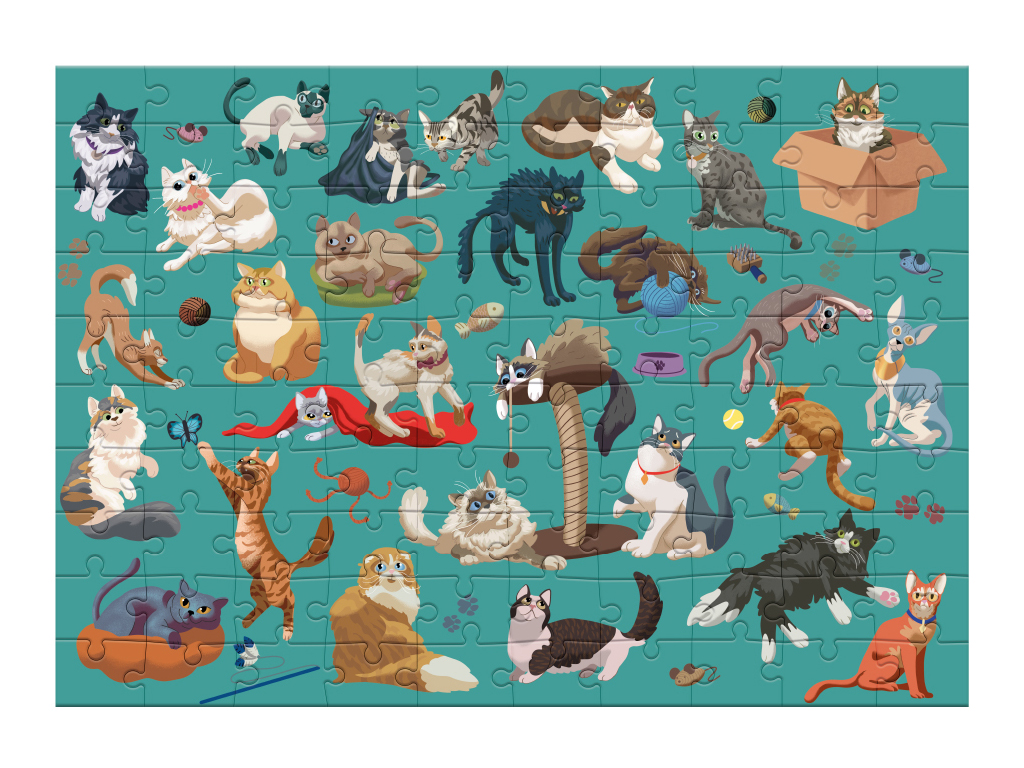 Пазл Профессии, Смешные коты, 100 элементов, DoDo