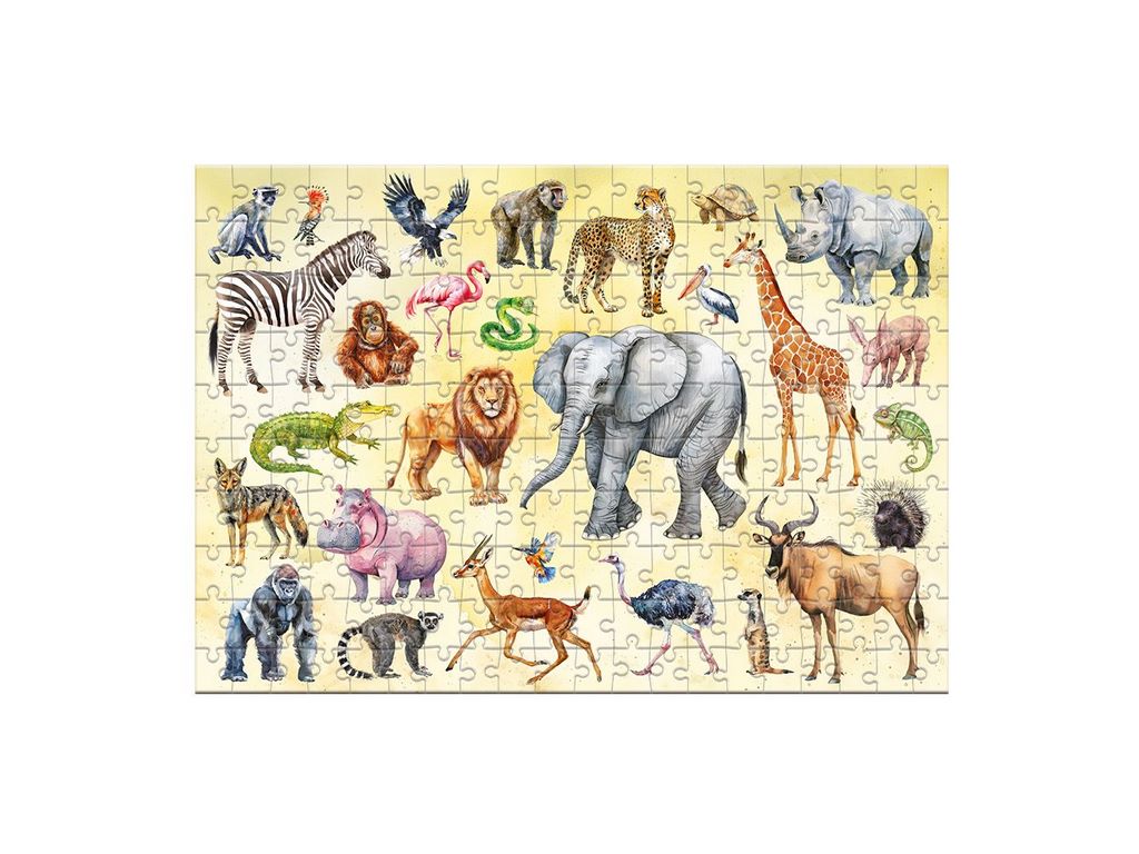 Пазл Монтессори, Животные Сафари, 200 элементов, DoDo