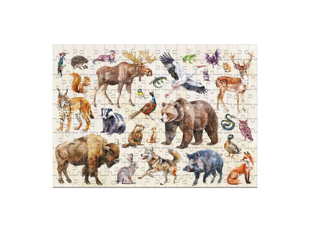 Пазл Монтессори, Лесные животные, 200 элементов, DoDo