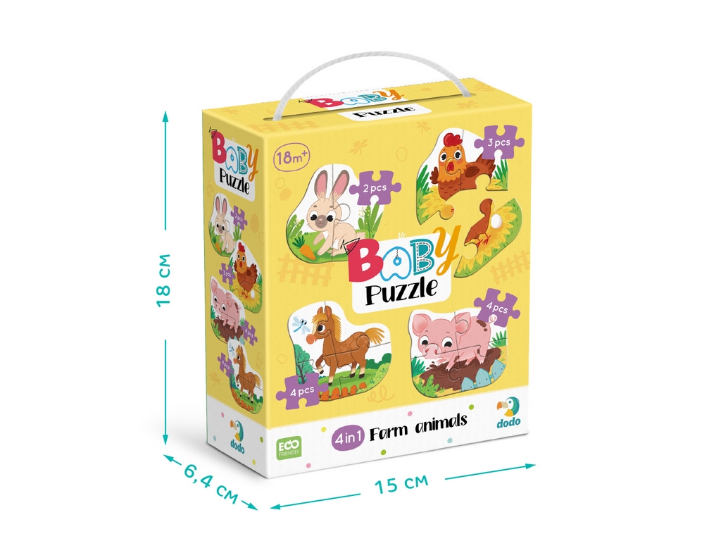 Пазл 4в1 Baby puzzle, Сільські тварини, DoDo
