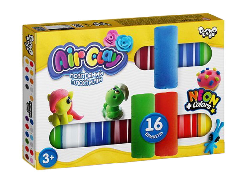 Креативное творчество Air Clay 16 шт, Danko Toys