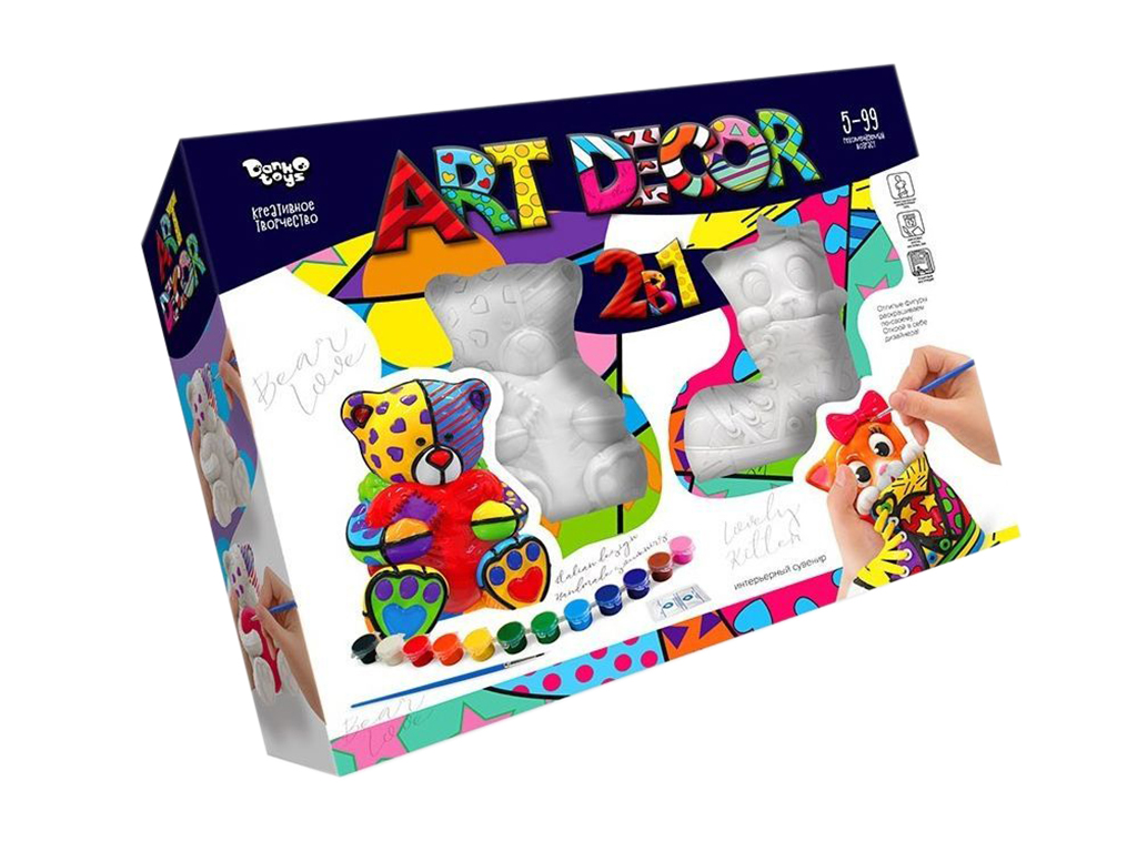 Набір для творчості розпис гіпсових фігурок 2в1, Danko Toys ARTD-02-01U