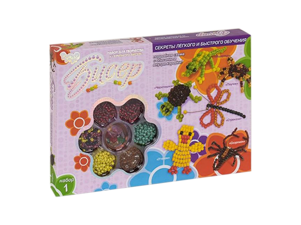 Набор для творчества средний из крупного бисера, Danko Toys