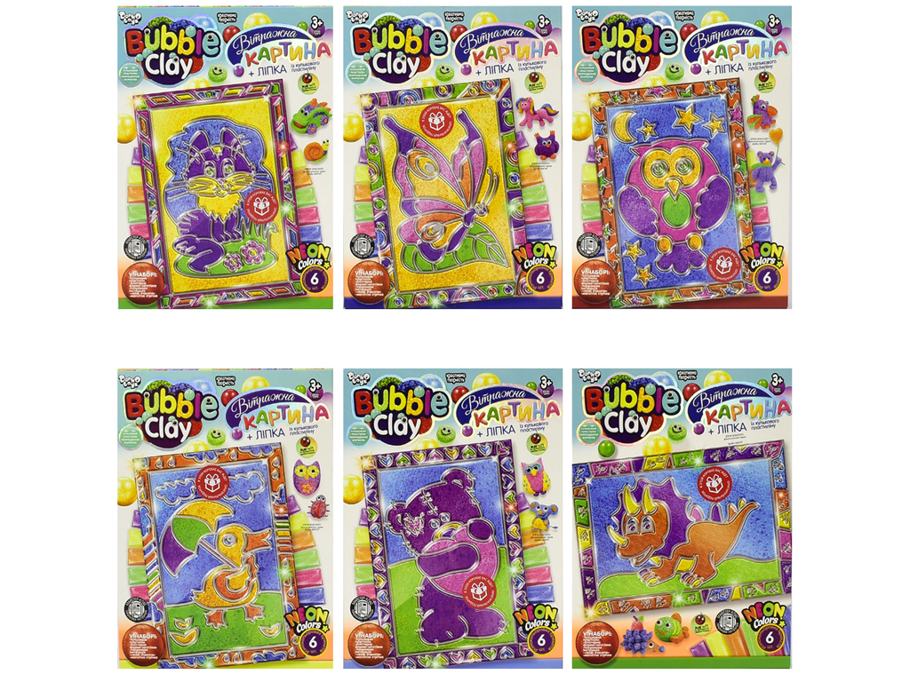 Набір для творчості BUBBLE CLAY Вітражна картина, Danko Toys