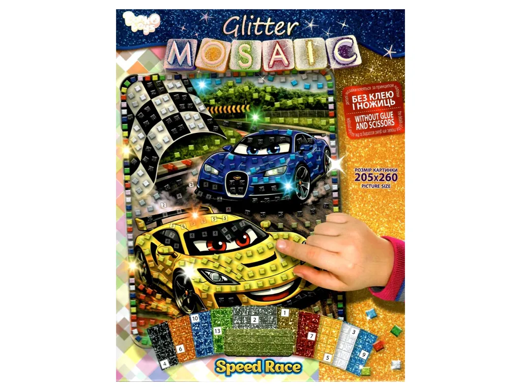 Набор для творчества Блестящая мозаика Glitter Mosaic 20,5х26 см, Danko Toys БМ-04-06