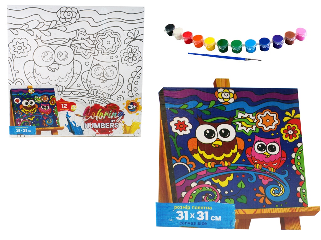 Набор для творчества Раскраска по номерам Coloring by numbers 31х31см, Danko Toys