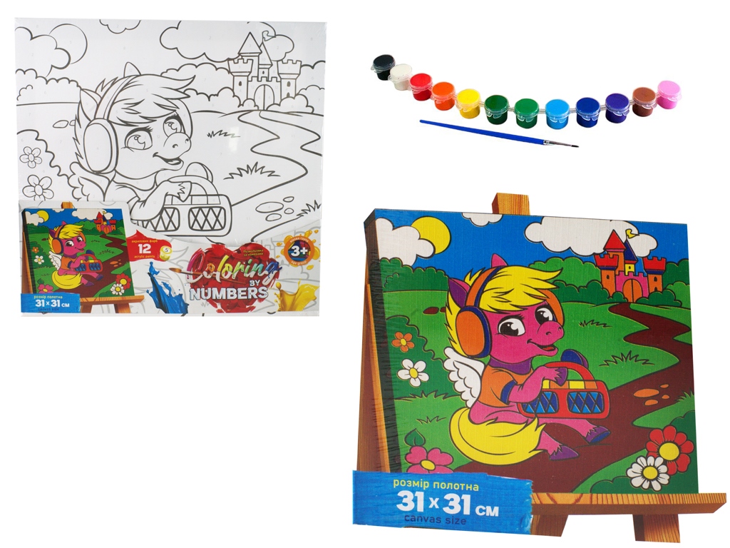 Набор для творчества Раскраска по номерам Coloring by numbers 31х31см, Danko Toys