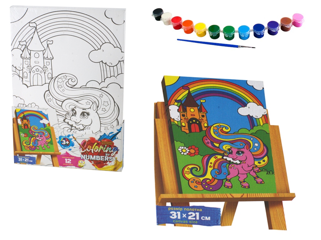 Набор для творчества Раскраска по номерам Coloring by numbers 31х21 см, Danko Toys