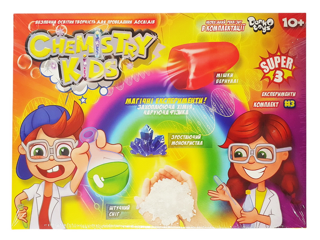 Безопасный образовательный набор для проведения опытов CHEMISTRY KIDS, Danko Toys