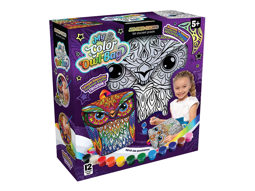 Набор для творчества рюкзак-раскраска My Color Owl-Bag, Danko Toys COWL-01-01U