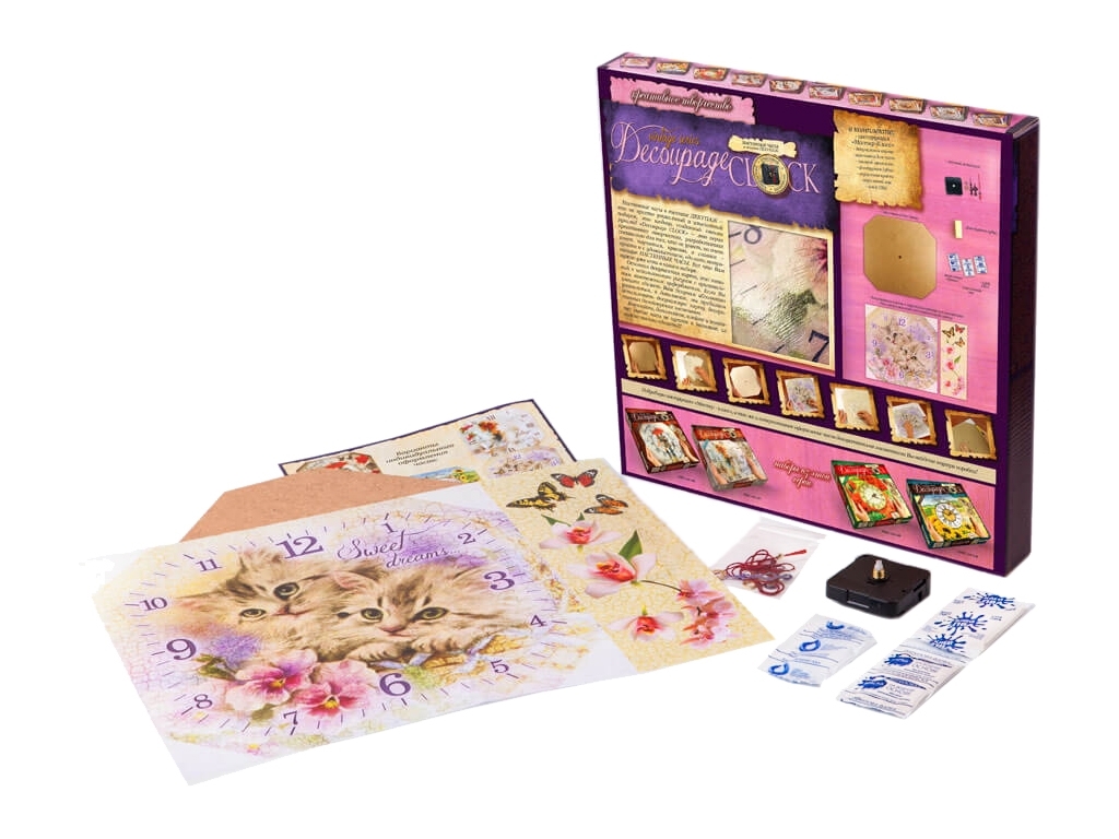 Набір для творчості DECOUPAGE CLOCK з рамкою, Danko Toys