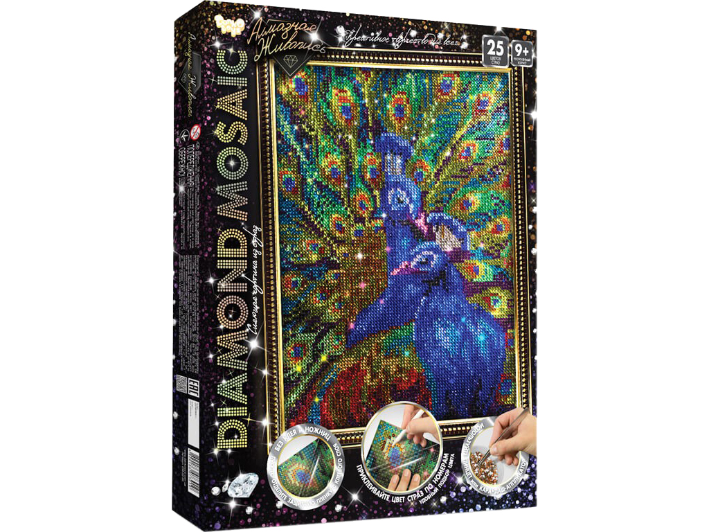 Набор для творчества Diamond Mosaic Павлин маленький, Danko Toys